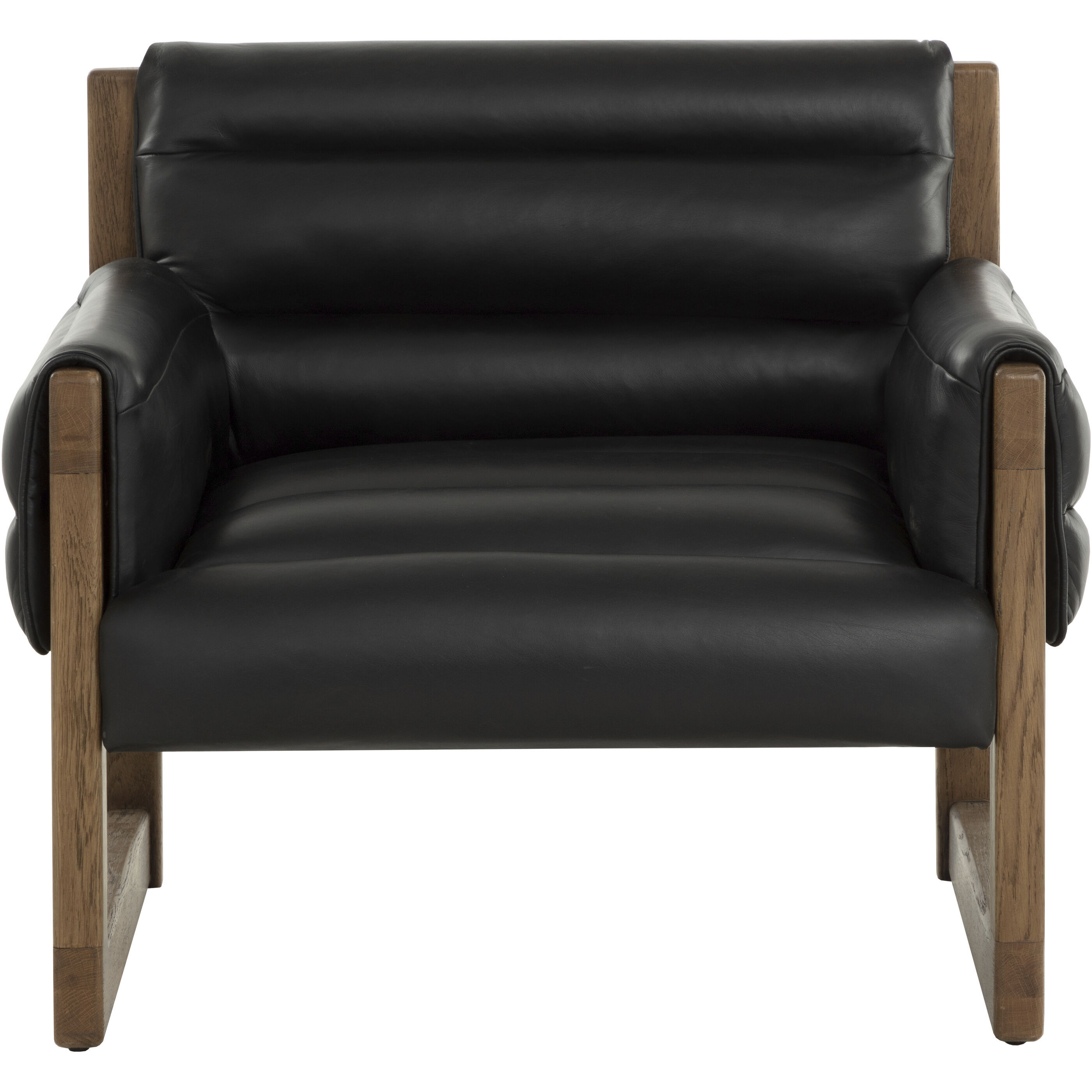 Ferguson Vintage Black Night Leather Lounge Chair